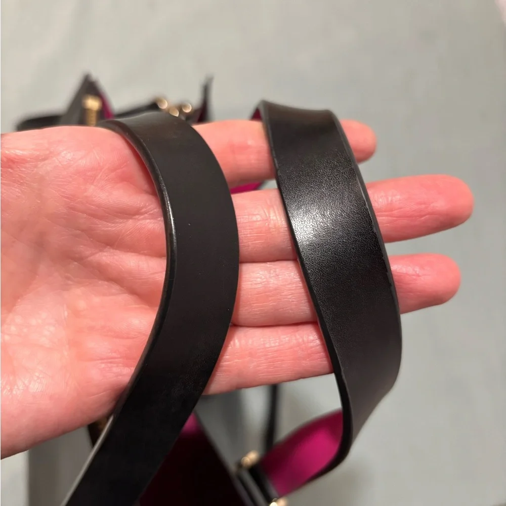 Kate Spade New York Kyra Black Smooth Leather Tote with Pink Accents - Picture 15 of 16
